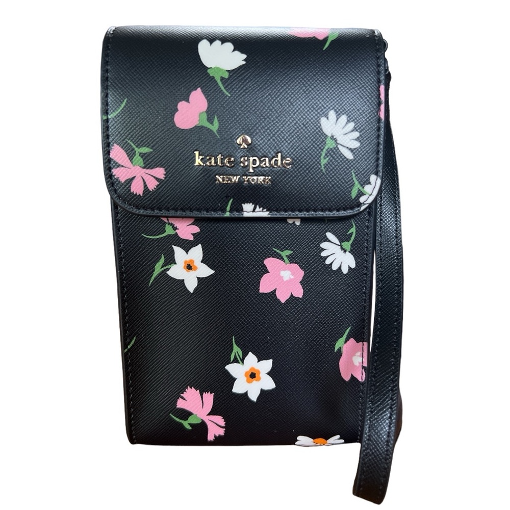 kate spade Black Floral Crossbody Phone Bag